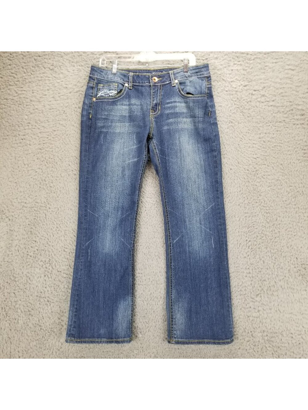 Cowgirl Tuff Jeans Womens 32x31 Blue Don't Fence Me In Stretch Bootcut *Read*